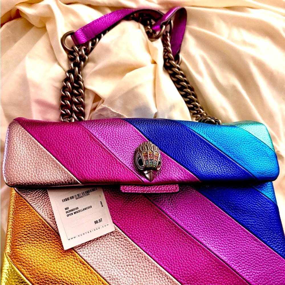 Kurt Geiger Multicolor Diagonal Stripe Bag